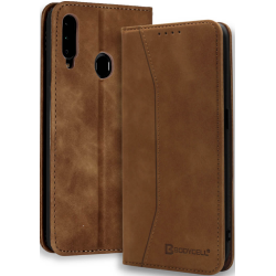 Bodycell Θήκη - Πορτοφόλι Samsung Galaxy A20s - Brown (5206015057922)