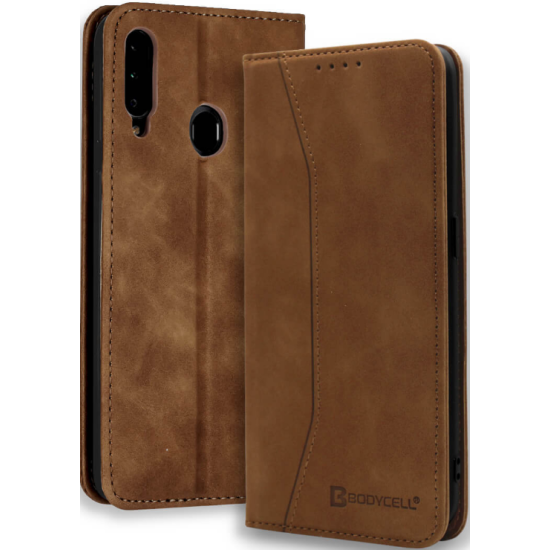 Bodycell Θήκη - Πορτοφόλι Samsung Galaxy A20s - Brown (5206015057922)