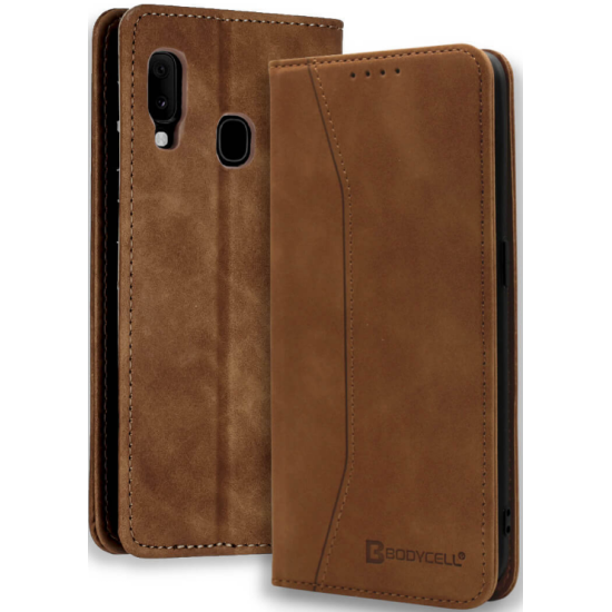 Bodycell Θήκη - Πορτοφόλι Samsung Galaxy A20e - Brown (5206015057878)