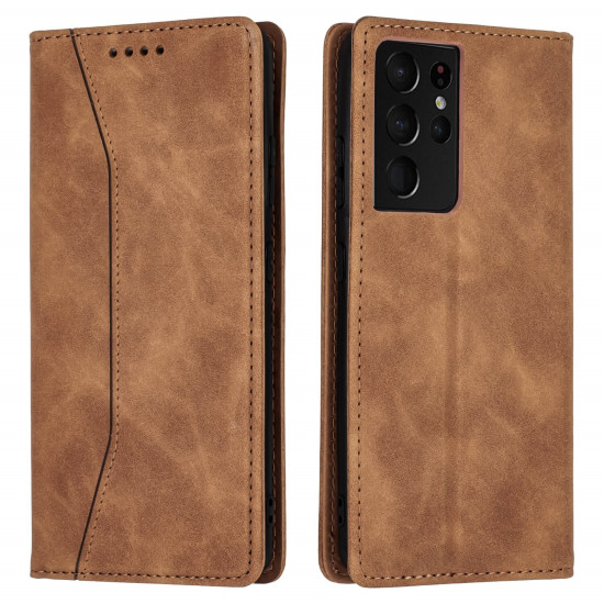 Bodycell Θήκη - Πορτοφόλι Samsung Galaxy S21 Ultra 5G - Brown (5206015058875)
