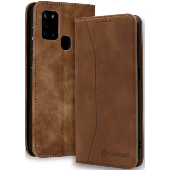 Bodycell Θήκη - Πορτοφόλι Samsung Galaxy A21s - Brown (5206015057977)
