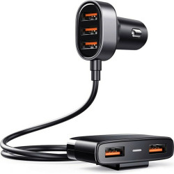 Joyroom JR-CL03 - Φορτιστής Αυτοκινήτου με 5xUSB - 6.2A - 150cm - Black (6941237122353)
