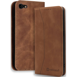 Bodycell Θήκη - Πορτοφόλι Apple iPhone SE 2022 / 2020 / 8 / 7 - Brown (5206015057427)