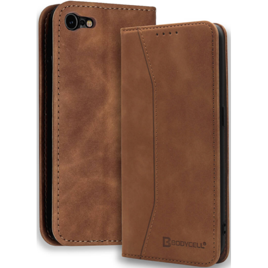 Bodycell Θήκη - Πορτοφόλι Apple iPhone SE 2022 / 2020 / 8 / 7 - Brown (5206015057427)
