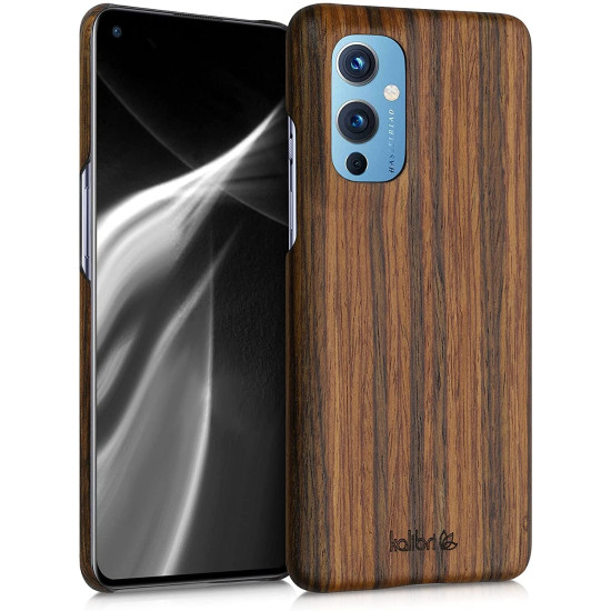 Kalibri Σκληρή Ξύλινη Θήκη OnePlus 9 - Dark Brown (54430.05)