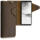 Kalibri Δερμάτινη Suede Θήκη Πορτοφόλι Sony Xperia 5 III - Navigational Compass / Brown (54853.01)