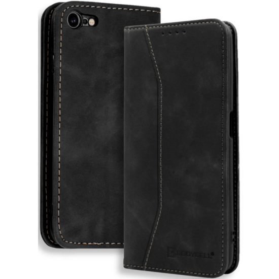Bodycell Θήκη - Πορτοφόλι Apple iPhone SE 2022 / 2020 / 8 / 7 - Black (5206015057403)