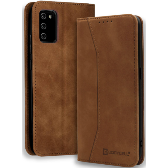Bodycell Θήκη - Πορτοφόλι Samsung Galaxy A02s - Brown (5206015063107)
