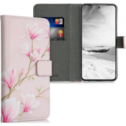KWmobile Θήκη - Πορτοφόλι Xiaomi Redmi Note 10 / Note 10S - Magnolias / Pink / White / Dusty Pink (54550.01)