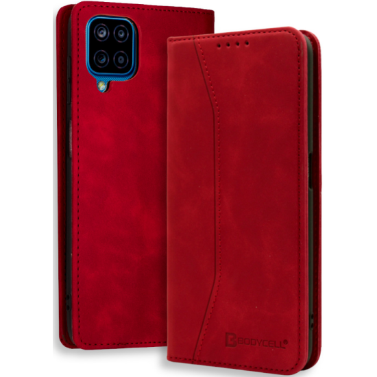Bodycell Θήκη - Πορτοφόλι Samsung Galaxy A12 - Red (5206015062964)