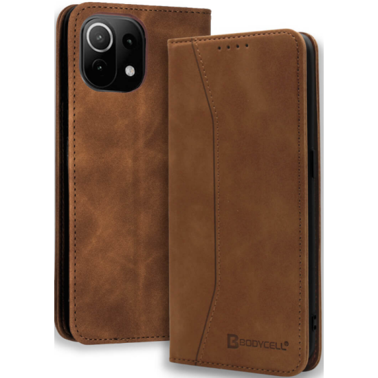 Bodycell Θήκη - Πορτοφόλι Xiaomi 11 Lite 5G NE / Mi 11 Lite - Brown (5206015063374)