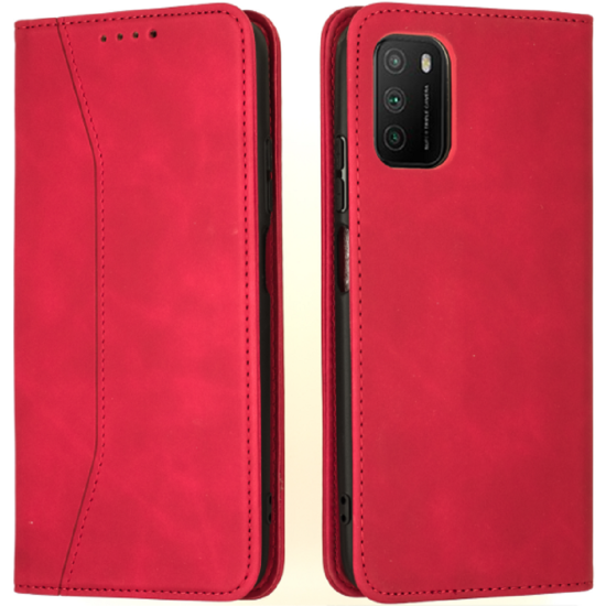 Bodycell Θήκη - Πορτοφόλι Xiaomi Poco M3 - Red (5206015063329)