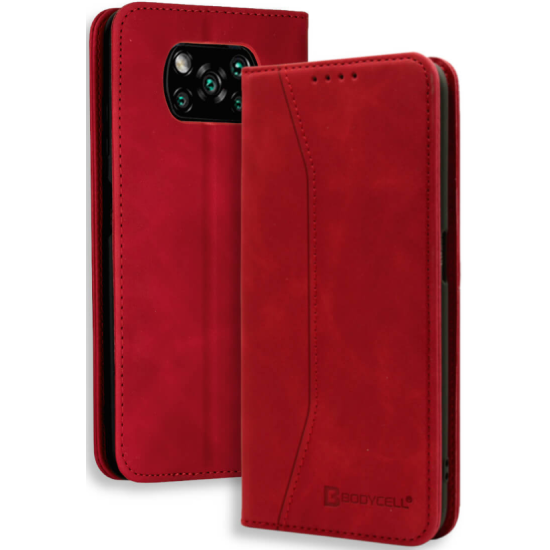 Bodycell Θήκη - Πορτοφόλι Xiaomi Poco X3 Pro / X3 NFC - Red (5206015063268)