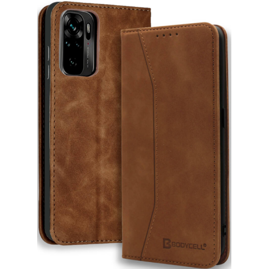 Bodycell Θήκη - Πορτοφόλι Xiaomi Redmi Note 10 / Note 10S - Brown (5206015063169)
