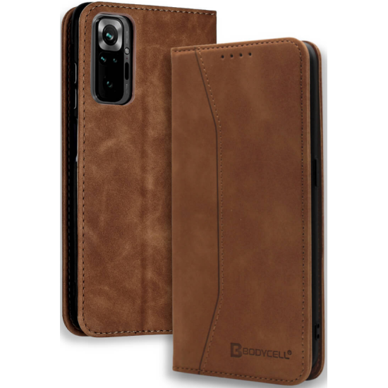 Bodycell Θήκη - Πορτοφόλι Xiaomi Redmi Note 10 Pro - Brown (5206015063190)