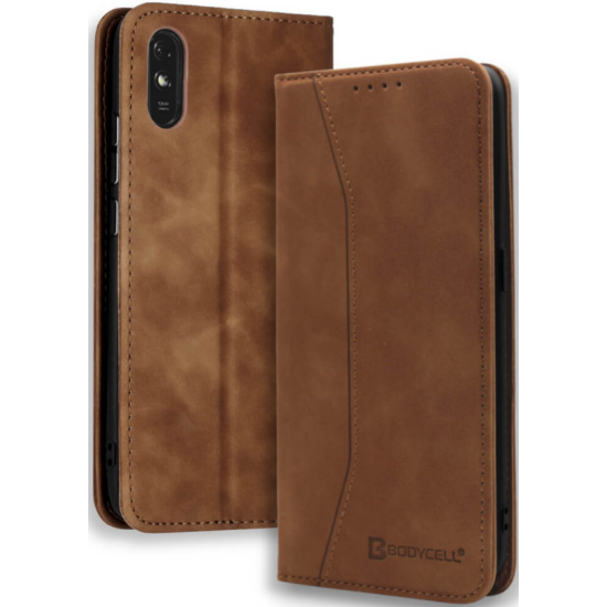 Bodycell Θήκη - Πορτοφόλι Xiaomi Redmi 9A / 9AT / 9i - Brown (5206015059322)