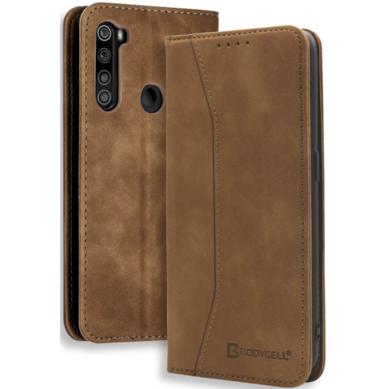 Bodycell Θήκη - Πορτοφόλι Xiaomi Redmi Note 8 / Note 8 2021 - Brown (5206015059520)