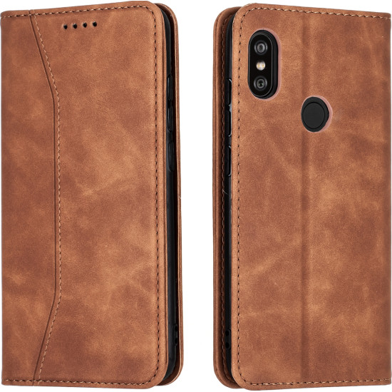 Bodycell Θήκη - Πορτοφόλι Xiaomi Redmi Note 6 Pro - Brown (5206015059421)