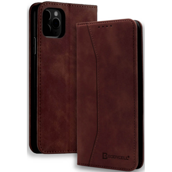 Bodycell Θήκη - Πορτοφόλι Apple iPhone 12 / 12 Pro - Dark Brown (5206015055386)
