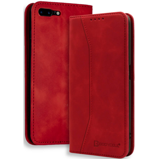 Bodycell Θήκη - Πορτοφόλι Apple iPhone 8 Plus / 7 Plus - Red (5206015057465)