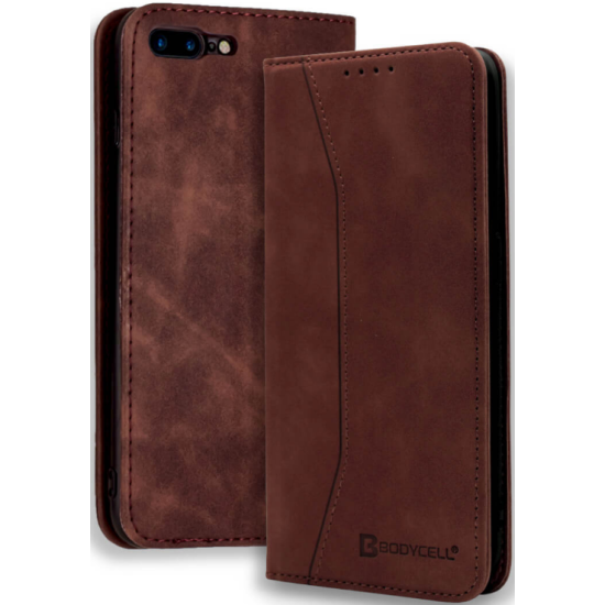 Bodycell Θήκη - Πορτοφόλι Apple iPhone 8 Plus / 7 Plus - Dark Brown (5206015057489)