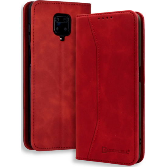 Bodycell Θήκη - Πορτοφόλι Xiaomi Redmi Note 9S / 9 Pro / 9 Pro Max - Red (5206015059735)