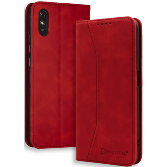 Bodycell Θήκη - Πορτοφόλι Xiaomi Redmi 9A / 9AT / 9i - Red (5206015059315)