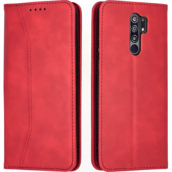 Bodycell Θήκη - Πορτοφόλι Xiaomi Redmi 9 - Red (5206015059261)