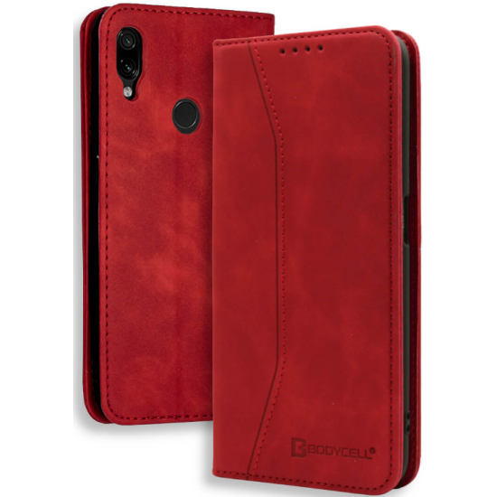 Bodycell Θήκη - Πορτοφόλι Xiaomi Redmi Note 7 / Note 7 Pro - Red (5206015053467)