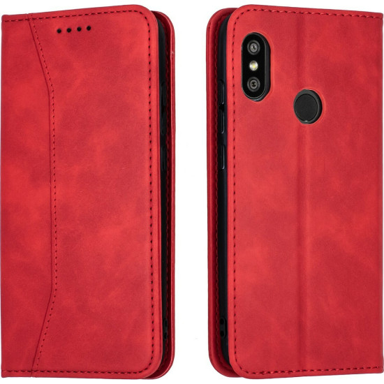 Bodycell Θήκη - Πορτοφόλι Xiaomi Mi A2 Lite / Redmi 6 Pro - Red (5206015059018)