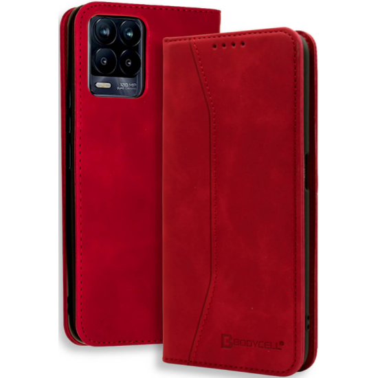Bodycell Θήκη - Πορτοφόλι Realme 8 / 8 Pro - Red (5206015064159)