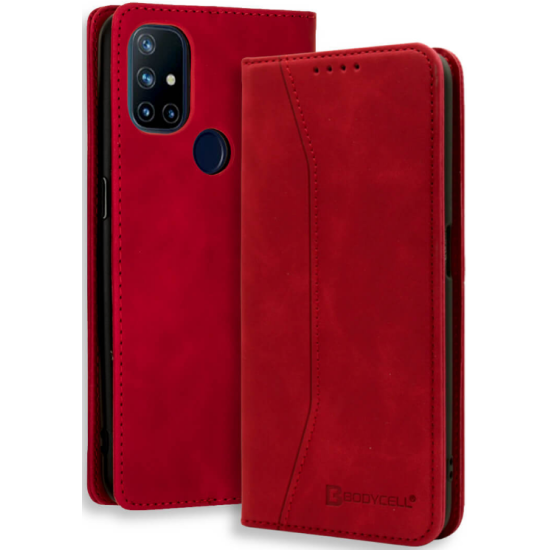 Bodycell Θήκη - Πορτοφόλι OnePlus Nord N10 5G - Red (5206015064005)