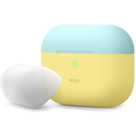 Elago AirPods Pro DUO Case - Θήκη Με Διπλό Καπάκι AirPods Pro 1st Gen - Yellow / Coral Blue / Nightglow Blue (EAPPDO-CYE-CBLLU)