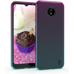 KWmobile Θήκη Σιλικόνης Nokia C20 / C10 - Bicolor / Dark Pink / Blue / Transparent (54862.01)
