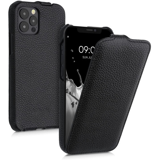 Kalibri Δερμάτινη Θήκη Flip Apple iPhone 12 / 12 Pro - Ultra Slim Leather Protective Phone Cover - Black (55690.01)