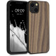 KWmobile Σκληρή Ξύλινη Θήκη με TPU Bumper - Apple iPhone 13 - Walnut / Dark Brown (55954.18)