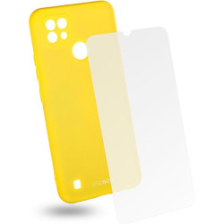 Egoboo Σετ Tempered Glass & Rubber Θήκη Σιλικόνης Realme C21 - Lime (RC21TPULIMEGL)
