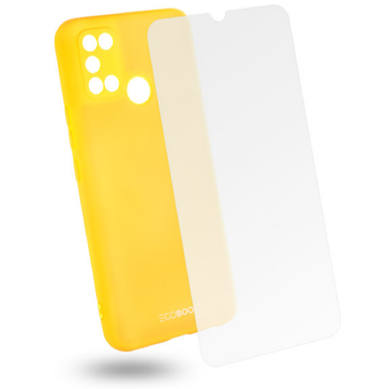 Egoboo Σετ Tempered Glass & Rubber Θήκη Σιλικόνης Realme 7i - Lime (R7ITPULIMEGL)