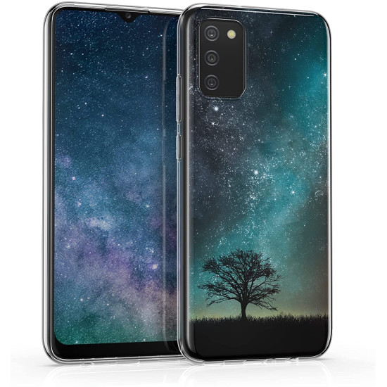 KWmobile Θήκη Σιλικόνης IMD Design - Samsung Galaxy A02s - Cosmic Nature / Blue / Grey / Black (56029.01)