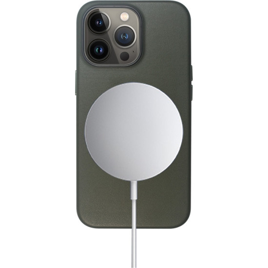 Vivid PU Leather Case - Σκληρή Θήκη Magsafe Apple iPhone 13 Pro - Olive Green (VIMAGLE197OLIVEGR)