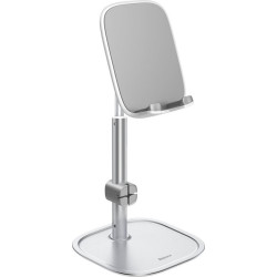 Baseus Literary Youth Desktop Bracet Telescopic - Universal Ρυθμιζόμενη Βάση Αλουμινίου για Smartphone / Tablet 4" - 12.9" - Silver (SUWY-A0S)