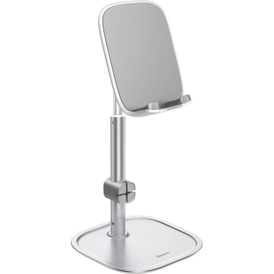 Baseus Literary Youth Desktop Bracet Telescopic - Universal Ρυθμιζόμενη Βάση Αλουμινίου για Smartphone / Tablet 4" - 12.9" - Silver (SUWY-A0S)