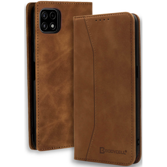 Bodycell Θήκη - Πορτοφόλι Samsung Galaxy A22 5G - Brown (5206015066856)