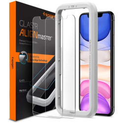 Spigen GLAS.tR ALIGNmaster Slim Tempered Glass - Αντιχαρακτικό Γυαλί Οθόνης Apple iPhone 11 / XR - 2 Τεμάχια - Clear (AGL00101)