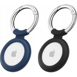 ESR Cloud Θήκη / Μπρελόκ Σιλικόνης Apple AirTag 2 / 1 - Black / Blue - 2 Τεμάχια (4894240130742)