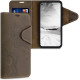 Kalibri Δερμάτινη Suede Θήκη Πορτοφόλι Google Pixel 4a - Flower Twins / Brown (53659.02)