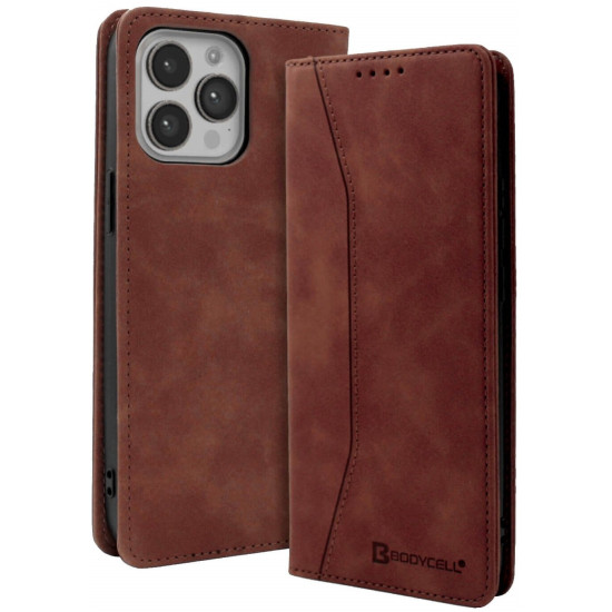Bodycell Θήκη - Πορτοφόλι Apple iPhone 13 Pro - Dark Brown (5206015067143)