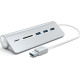 Satechi Αντάπτορας USB-A 3.0 Combo Hub - Με 3 x USB-A / 1 x SD & Micro SD - Silver (ST-3HCRS)