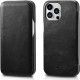 iCarer Vintage Series Curved Edge - Δερμάτινη Θήκη Apple iPhone 13 Pro Max - Black (RIX1304-BK)