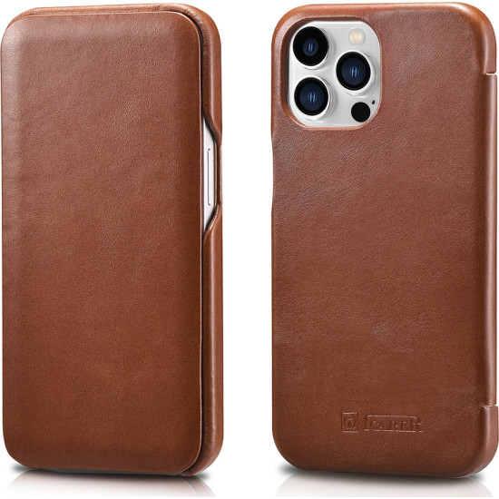 iCarer Vintage Series Curved Edge - Δερμάτινη Θήκη Apple iPhone 13 Pro Max - Brown (RIX1304-BN)